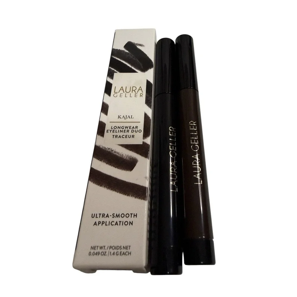 Laura Geller Kajal Longwear Eyeliner Duo Ultra Smooth Deep Black And Smoky Taupe